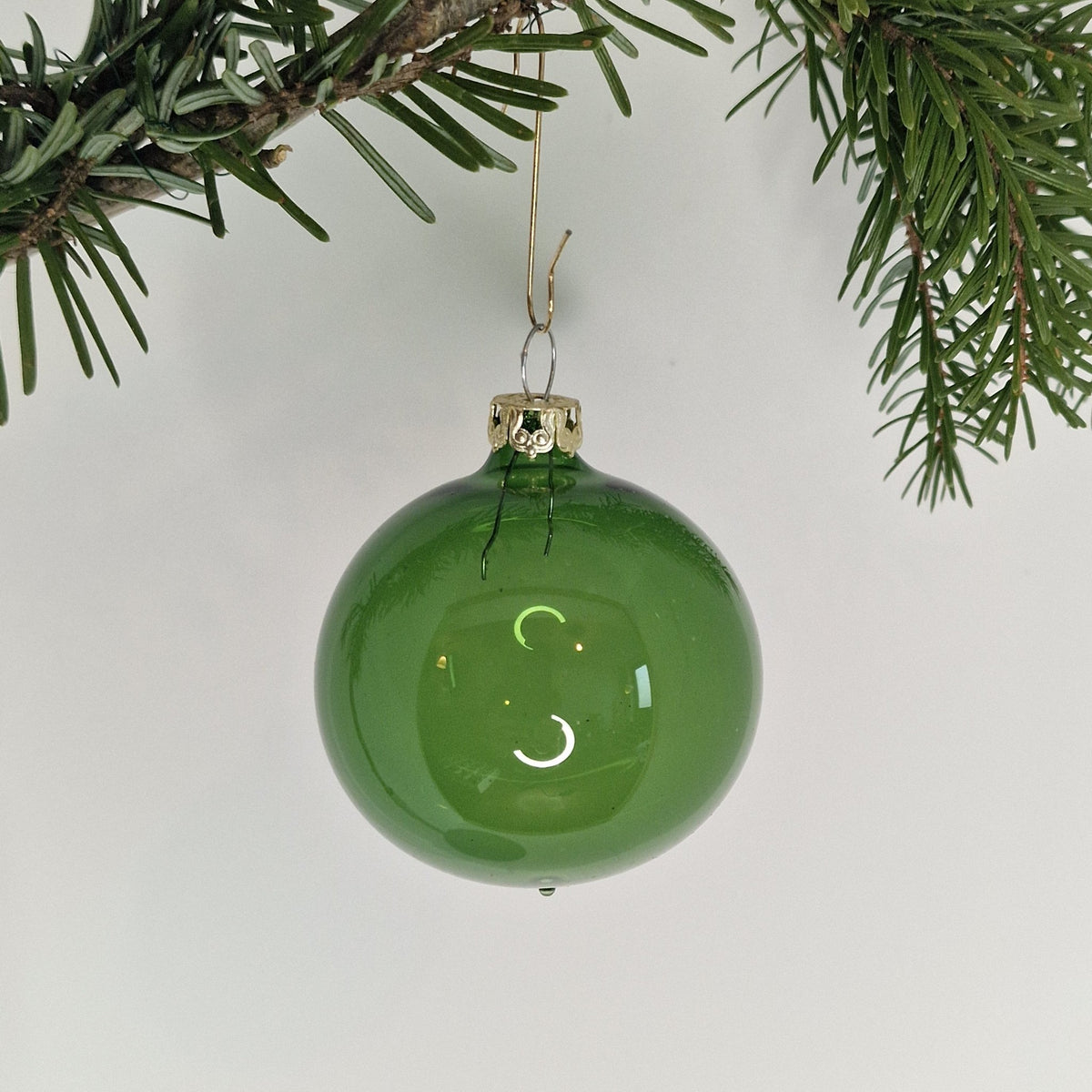 6cm enfärgad transparent grön - Julstämning.se