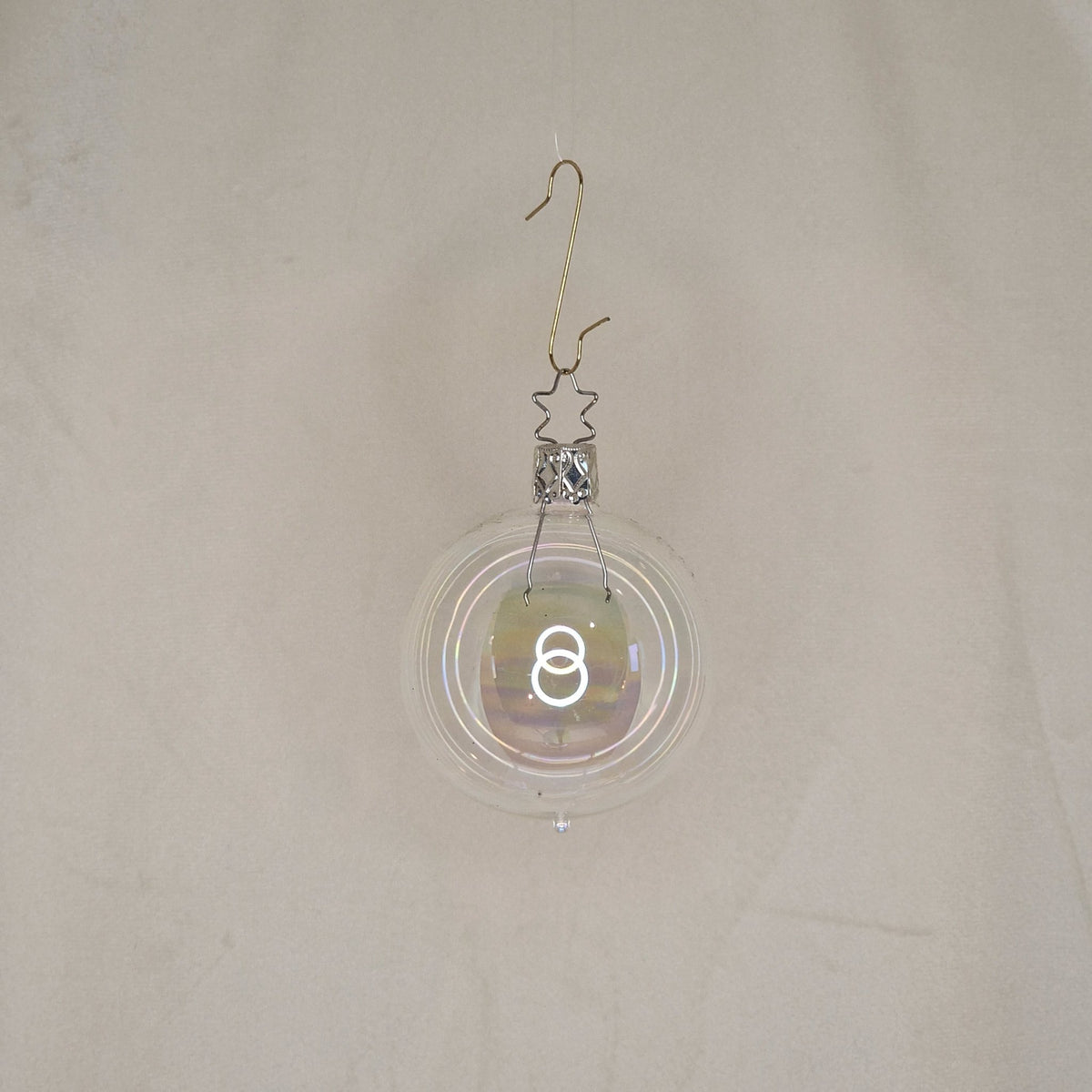 6cm enfärgad transparent pärlemoskimrande - Julstämning.se
