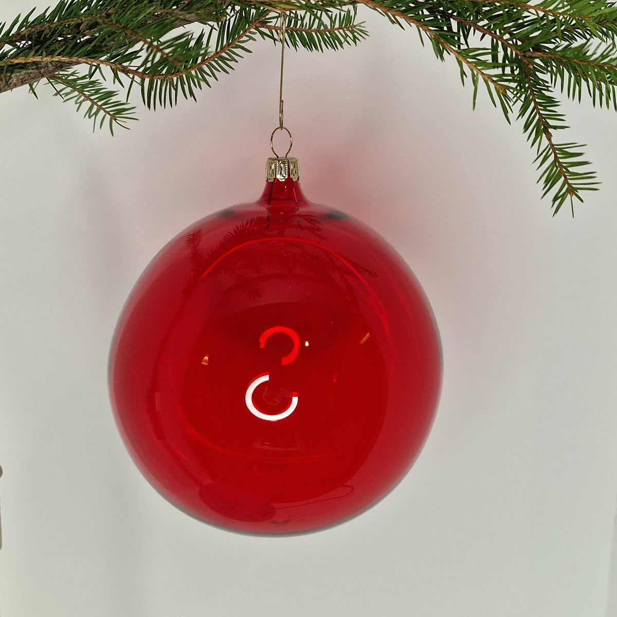 12cm enfärgad transparent klarröd - Julstämning.se