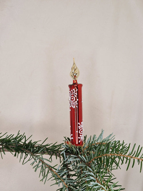 12cm klarrrött julgransljus - Julstämning.se