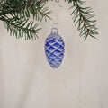6cm koboltblå kotte med vitt glitter - Julstämning.se