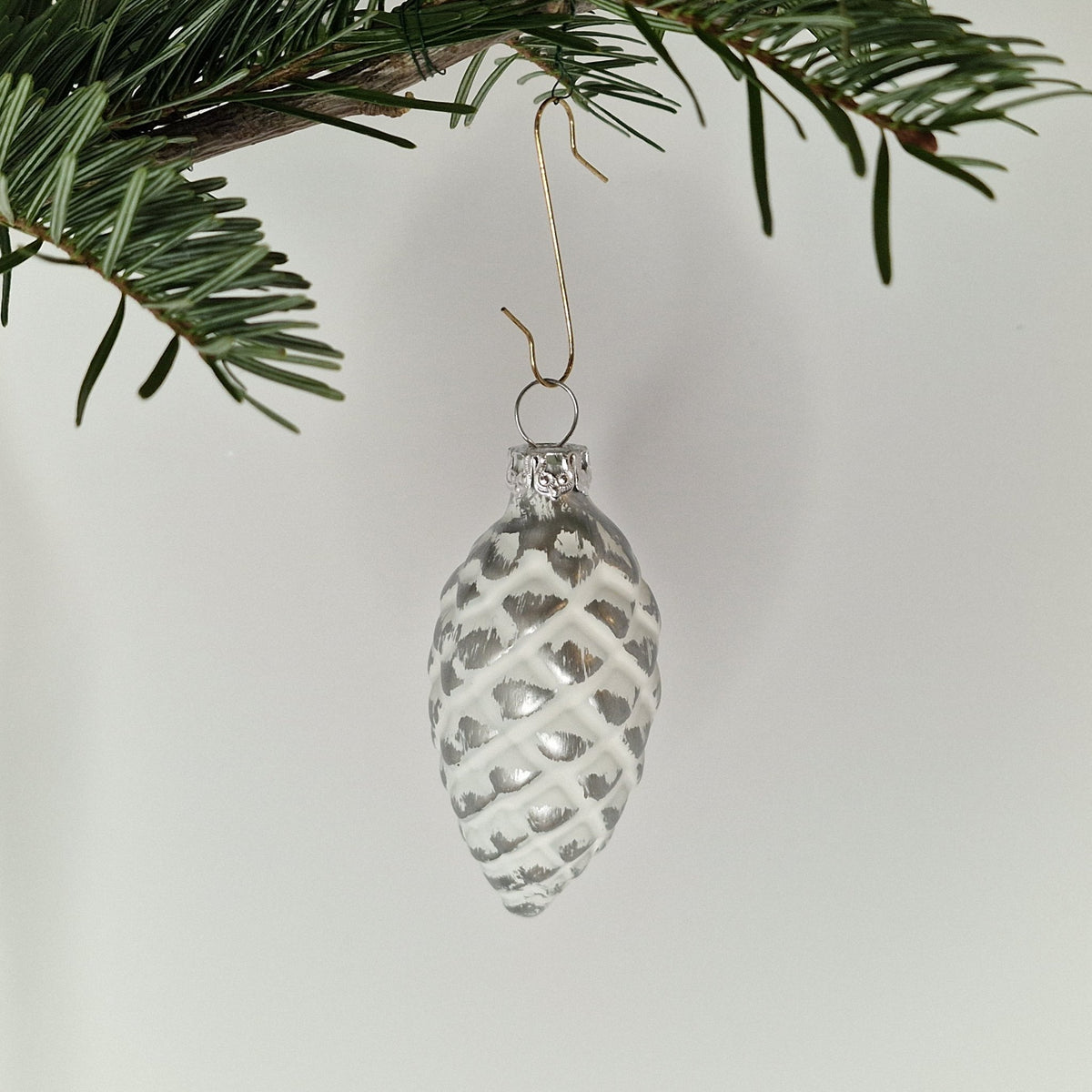 6cm dekorerad matt silver - Julstämning.se