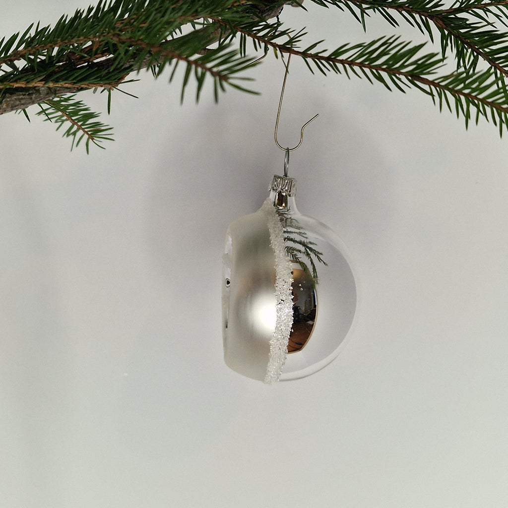6cm refektorkula i silver med silverfärgad reflektor